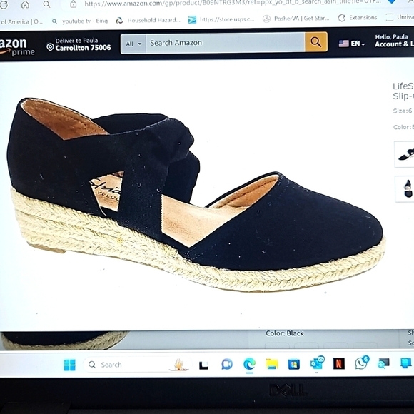 Lifestride Women's Kascade Slip On Espradrille Size 6 Black EUC - Picture 8 of 8